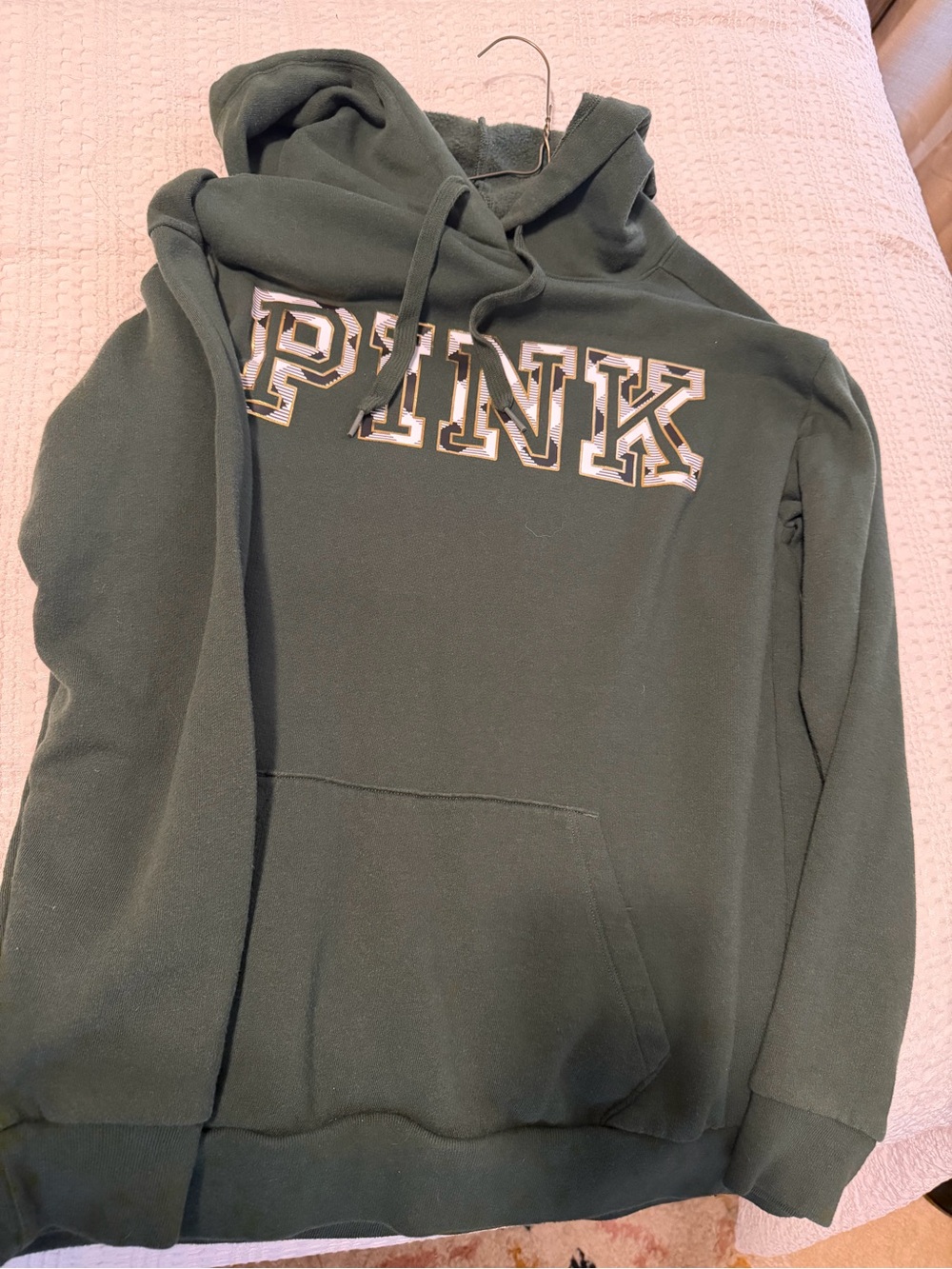 PINK Victoria's Secret Women's Hoodie Sweatshirt - Forest Green